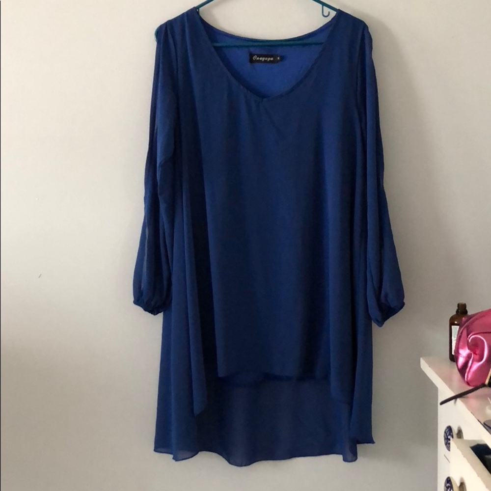 Blue high low dress